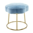 thumbnail image 1 of Riverbay Furniture Metal Upholstered Accent Vanity Stool in Blue, 1 of 10