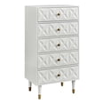thumbnail image 1 of Riverbay Furniture Modern 5-Drawer Wood Geo Dresser Chest in White, 1 of 7