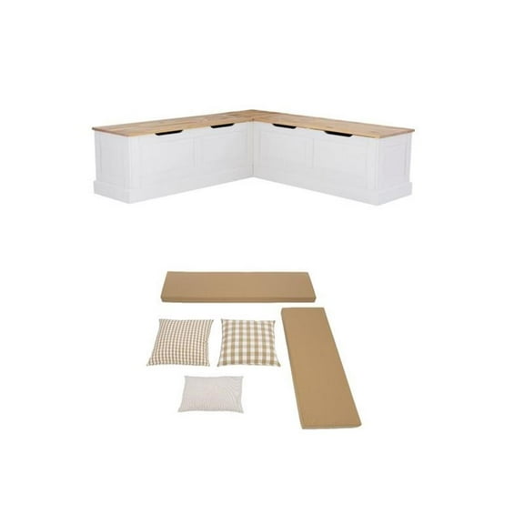 Riverbay Furniture Set of a Backless Breakfast Nook and 5 Piece Cushion/Pillow