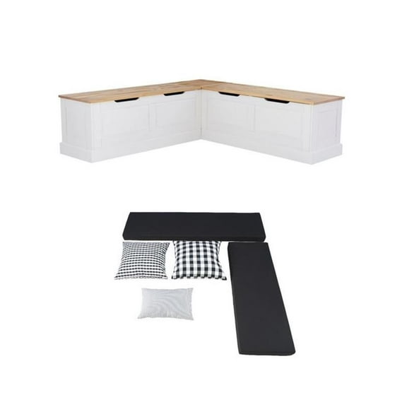 Riverbay Furniture Set of a Backless Breakfast Nook and 5 Piece Cushion/Pillow