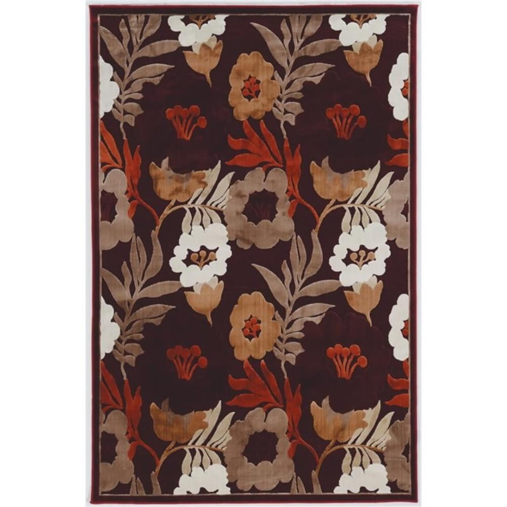 Sierra 8' x 10' Brown Chenille Floral Area Rug