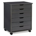 thumbnail image 1 of Riverbay Furniture Six Drawer Wide Wood Rolling Cart in Gray, 1 of 15