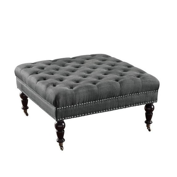 Riverbay Furniture Square Ottoman in Charcoal