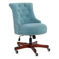 thumbnail image 1 of Riverbay Furniture Traditional Fabric Armless Office Chair in Aqua Blue/Walnut, 1 of 5