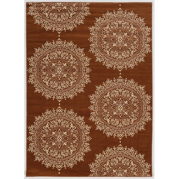 Riverbay Furniture Transitional Machine Polypropylene 6'5"x9'3" Rug in Beige