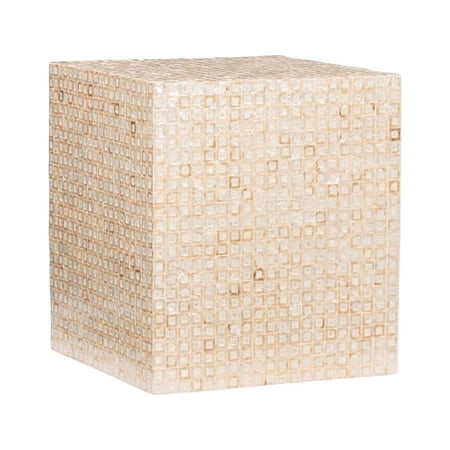 Riverbay Furniture Transitional Square Accent Table in Ivory
