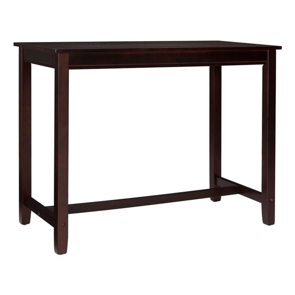 Transitional Walnut Brown Solid Wood 50'' Counter Height Pub Table