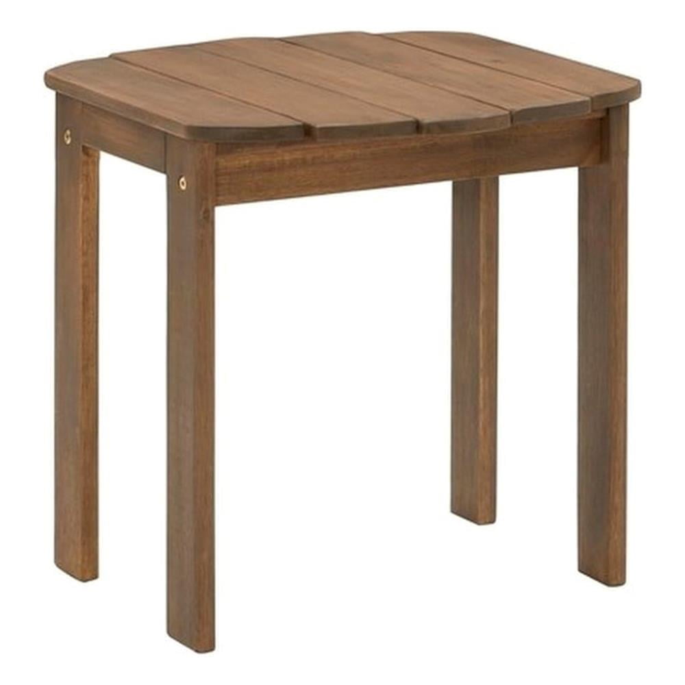 Brown Acacia Wood Square Outdoor Adirondack Side Table