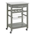thumbnail image 1 of Riverbay Furniture Transitional Wood/Stainless Steel Kitchen Cart in Warm Gray, 1 of 5