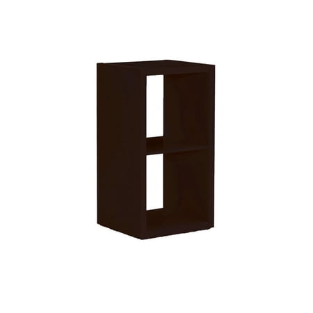 Riverbay Furniture Two Cubby Wood Storage Cabinet in Espresso