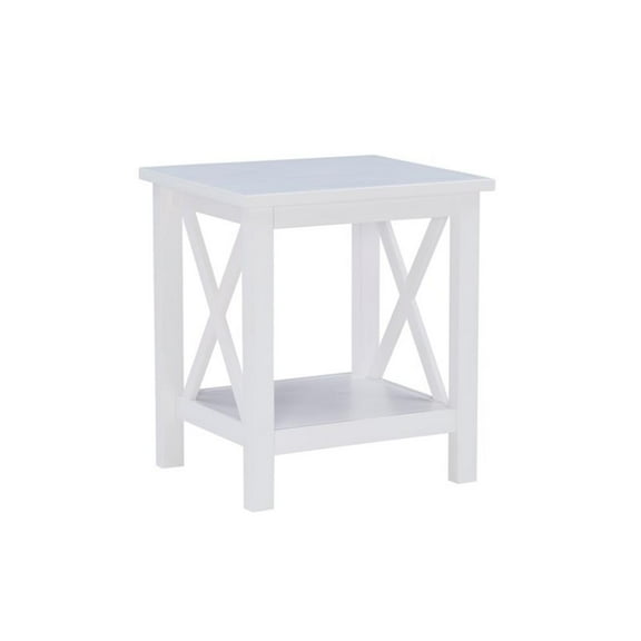 Riverbay Furniture Wood End Table in Antique White