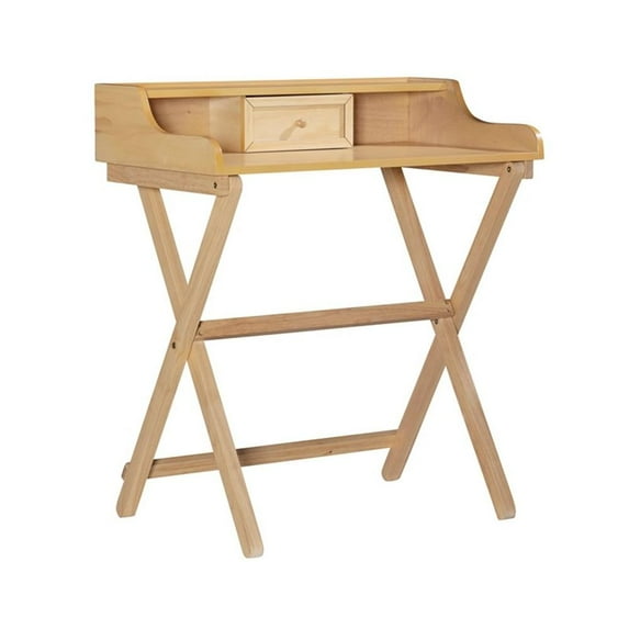 Riverbay Furniture Wood Folding Desk in Natural Brown