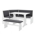 thumbnail image 1 of Riverbay Furniture Wood Kitchen Breakfast Corner Nook Dining Set in Charcoal, 1 of 20
