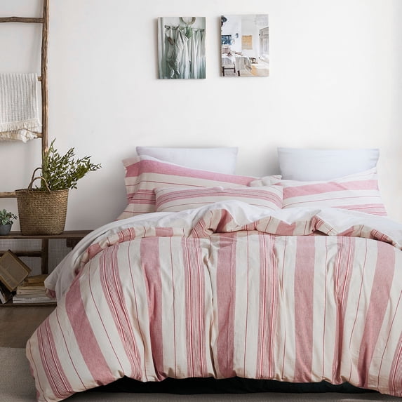 Riverbrook Home 3 Piece Comforter Set, King, Ivory/Red, Arnez, Polyfill, Adult