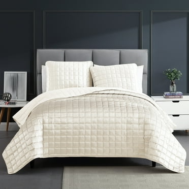 Riverbrook Home 3 Piece Quilt Set, Queen, Dove, Lyndon, Polyfill, Adult
