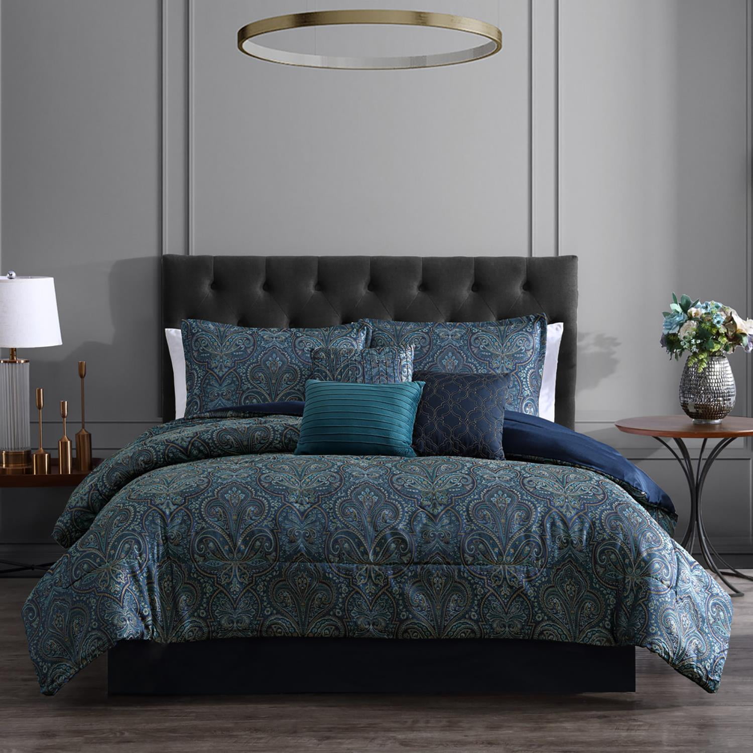 Riverbrook Home Ella 7 Piece King Teal Comforter Set 84153