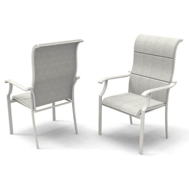 Riverbrook Shell White Stationary Aluminum Outdoor Dining Chairs (4