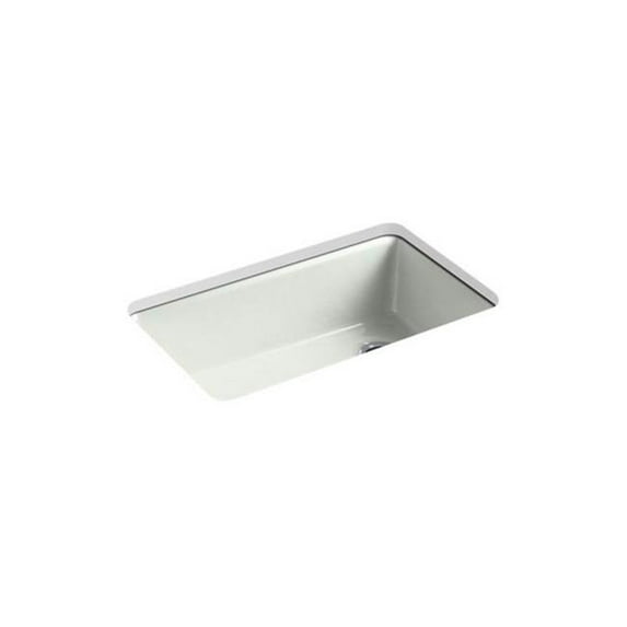 Kohler 33 x 22 x 9.63 in. Riverby Undermount Single-Bowl Workstation Kitchen Sink, Sea Salt