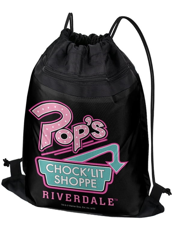 Riverdale Pops Chock'Lit Shoppe Drawstring Backpack Sports Bag Sackpack 17" x 13", Perfect for Gym, Yoga or Practice