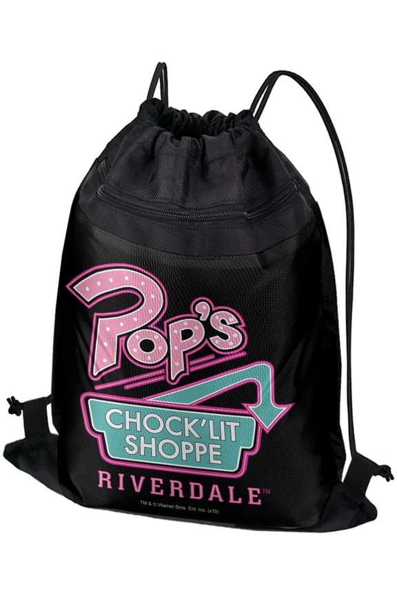 Riverdale Pops Chock'Lit Shoppe Drawstring Backpack Sports Bag Sackpack 17" x 13", Perfect for Gym, Yoga or Practice