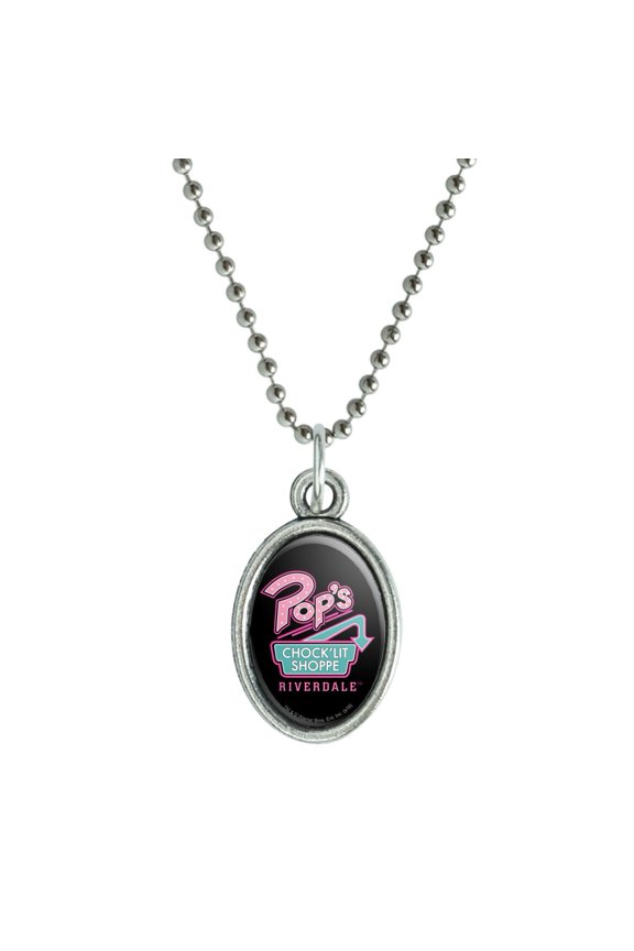 Riverdale Pops Chock'lit Shoppe Antiqued Oval Charm Pendant with Chain
