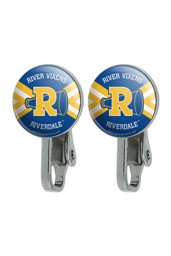 Riverdale River Vixens Cheer Logo Novelty Clip-On Stud Earrings