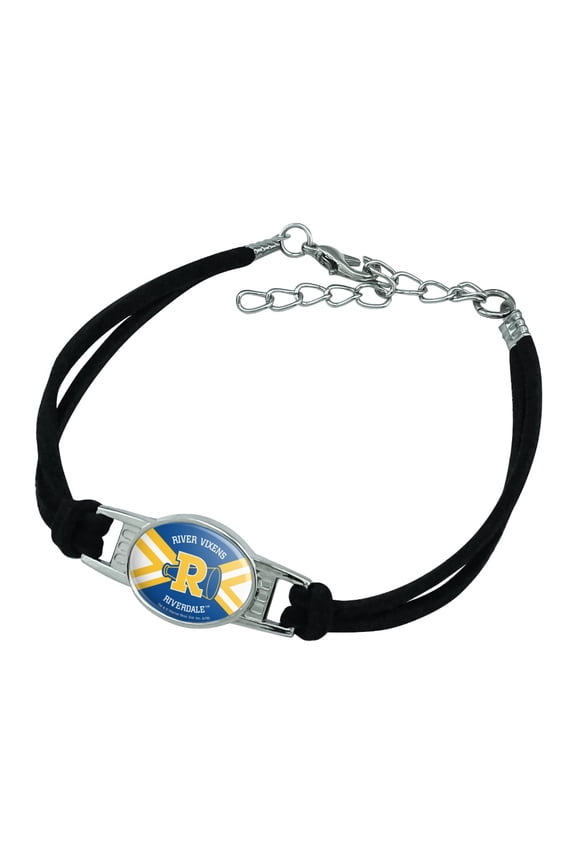 Riverdale River Vixens Cheer Logo Novelty Suede Leather Metal Bracelet