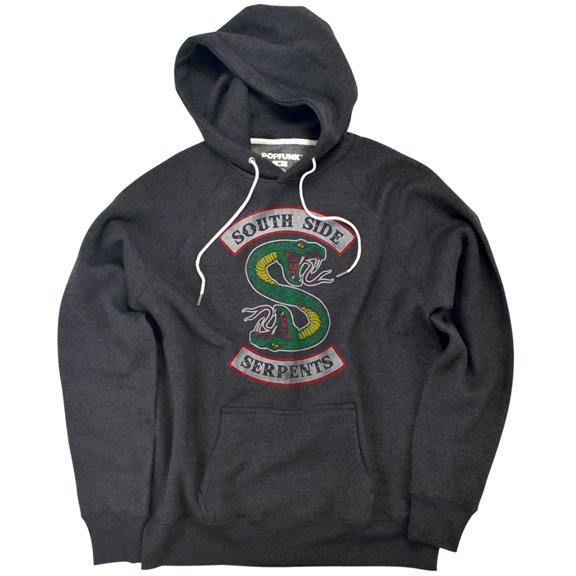 Riverdale South Side Serpent Unisex Adult Slim Fit Pull-Over Heather Hoodie, Charcoal, Medium