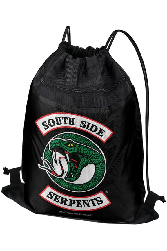 Riverdale South Side Serpents Drawstring Backpack Sports Bag Sackpack 17" x 13", Perfect for Gym, Yoga or Practice
