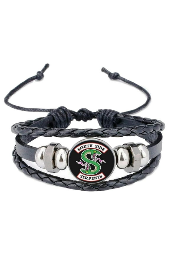 Riverdale South Side Serpents Glass Domed Symbol Braided Bracelet