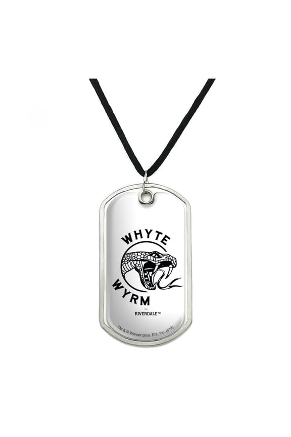 Riverdale The Whyte Wyrm Military Dog Tag Pendant Necklace with Cord
