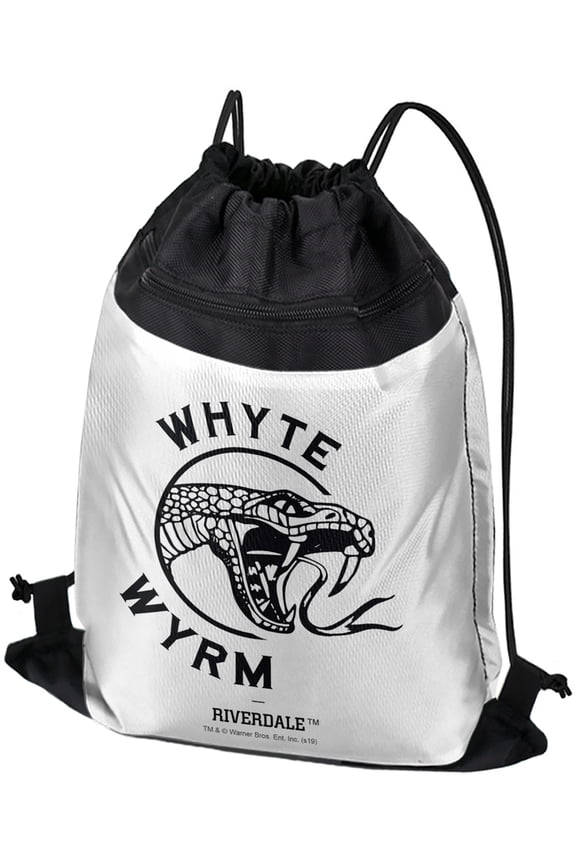 Riverdale The Whyte Wyrm Pattern Drawstring Backpack Sports Bag Sackpack 17" x 13", Perfect for Gym, Yoga or Practice