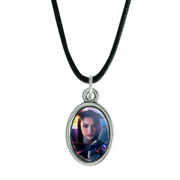 Riverdale Veronica Character Antiqued Oval Charm Pendant with Black Satin Cord