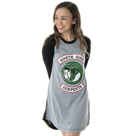 Riverdale Women's Southside Serpents Raglan Sleep Shirt Pajama Nightgown