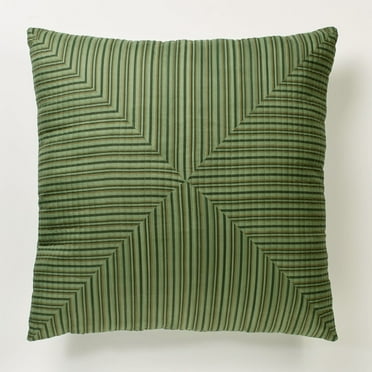 Riverpark Mitred Stripe Green Tailored European Sham Only