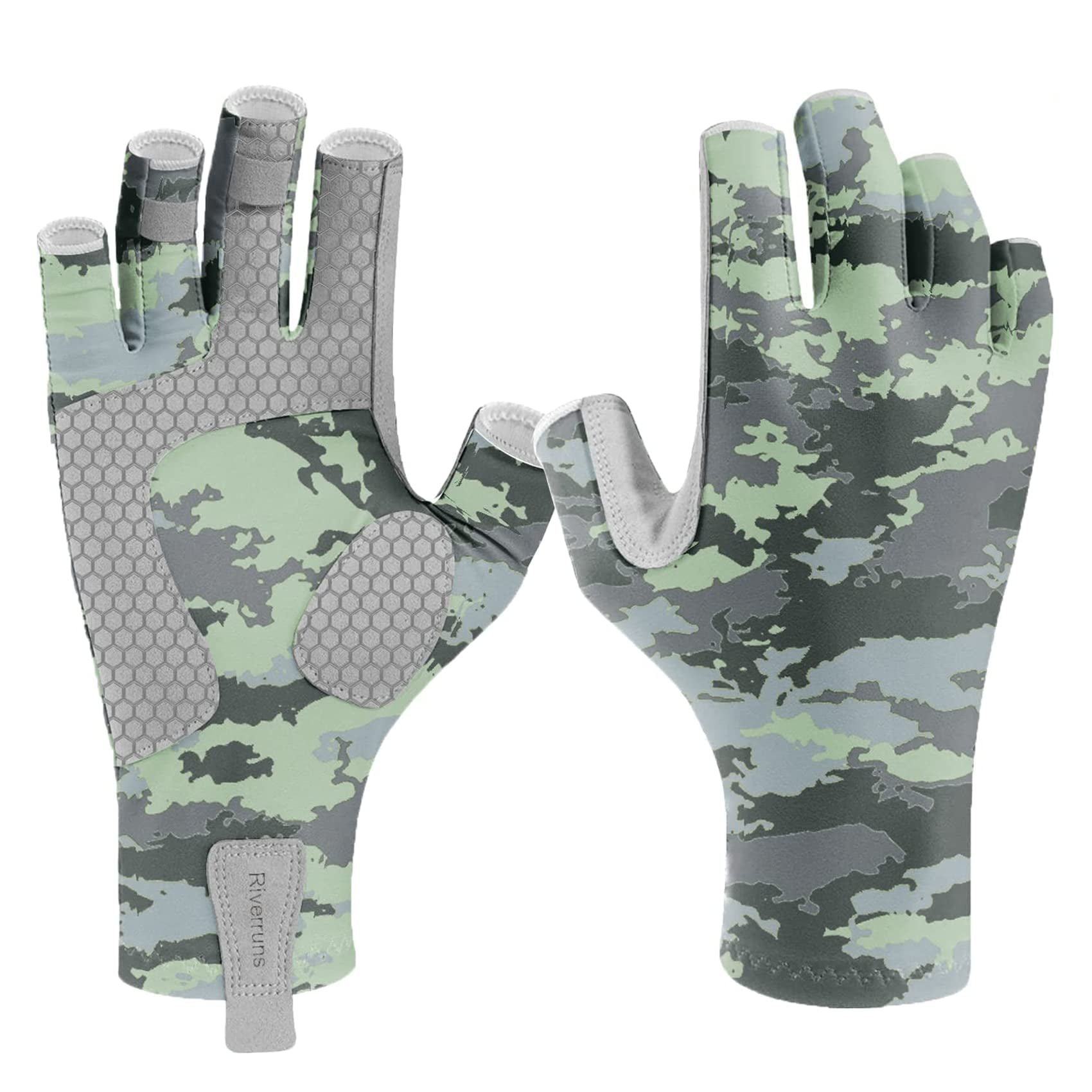 Riverruns Fingerless Fishing Gloves- Fishing Sun Gloves- UV