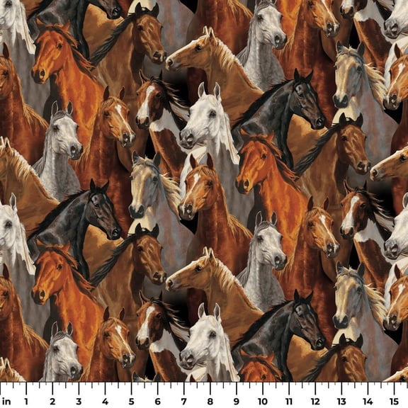 Rivers Bend Horses - Hay Girl Hay Cotton Fabric (1 yard)