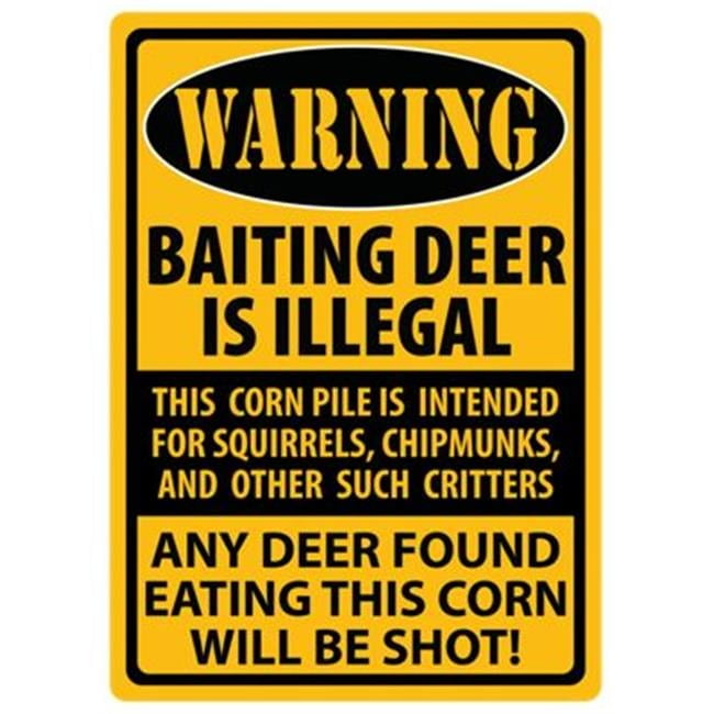 Baiting Deer Warning Funny Embossed Tin Sign Hunting Cabin Garage Bar Wall Decor Baiting Deer Warning Funny Embossed Tin Sign Hunting Cabin Garage Bar Wall Decor