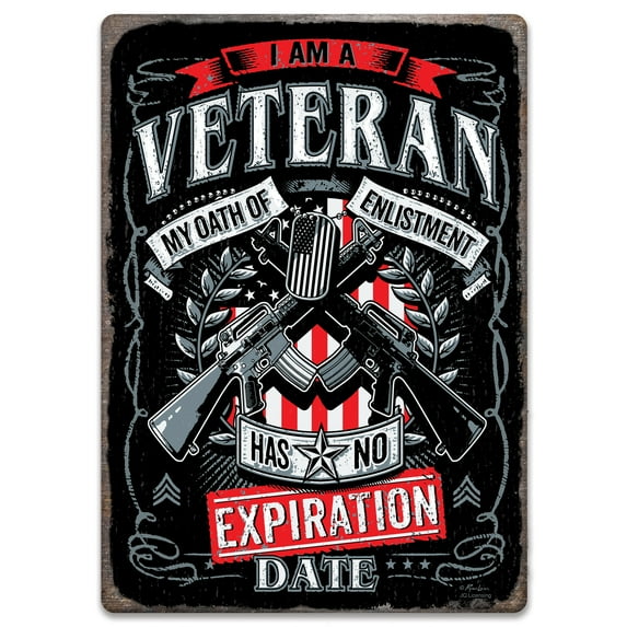 Rivers Edge 2723 Tin Sign 12in x 17in - Veteran Oath - 2723