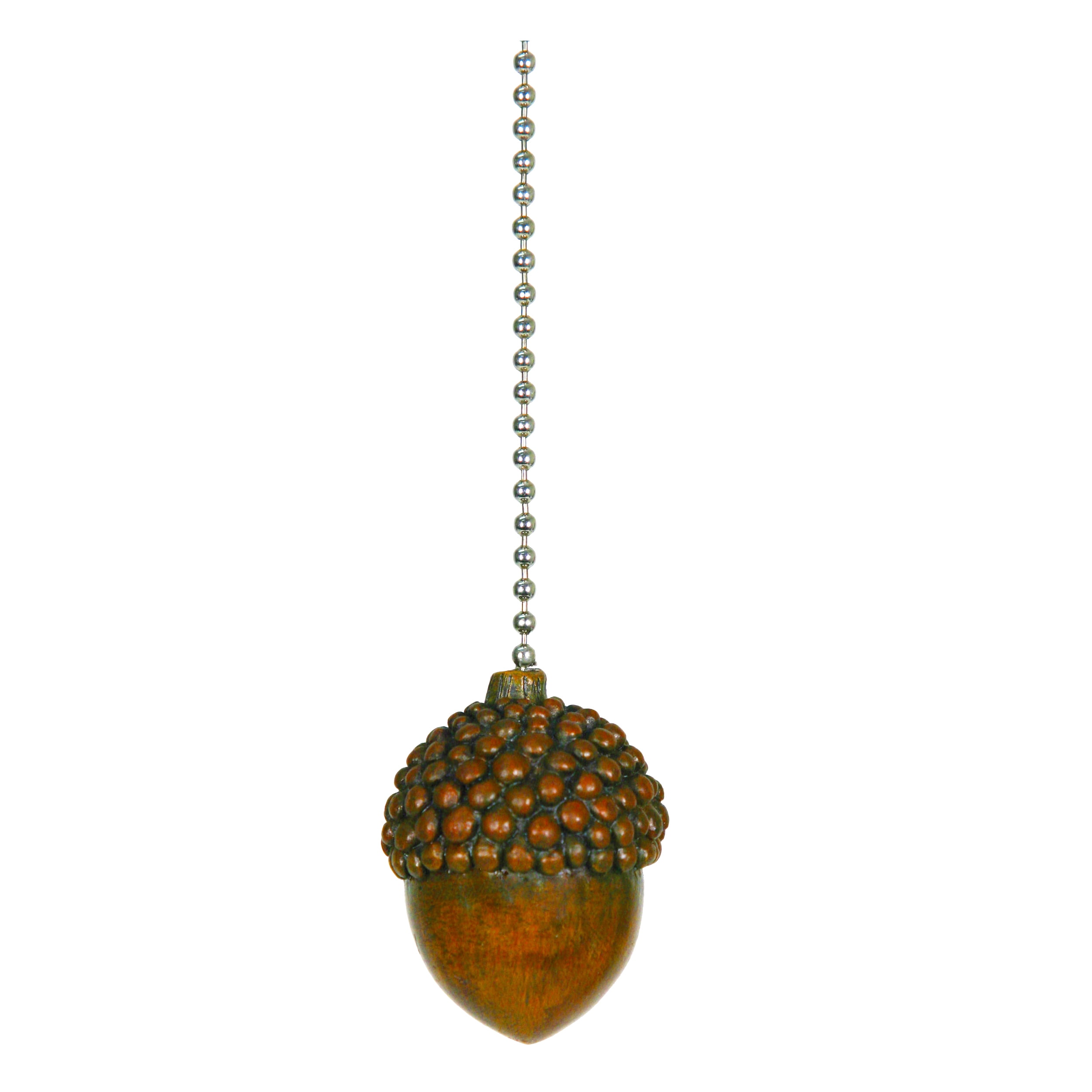 Hand-Painted Brown Acorn Ceramic Ceiling Fan Pull Chain