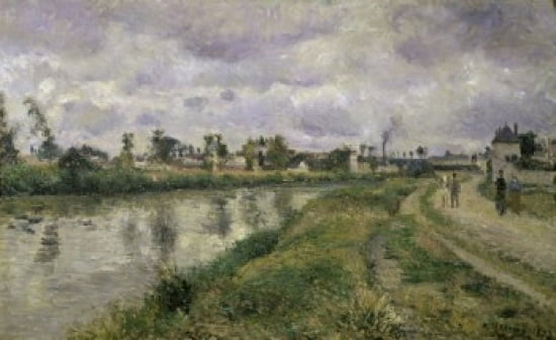 At the Rivers Edge (Au Bord de Riviere) 1873 Camille Pissarro (1830-1903French) Private Collection Akram Ojjeh Canvas Art - Camille Pissarro (24 x 36)