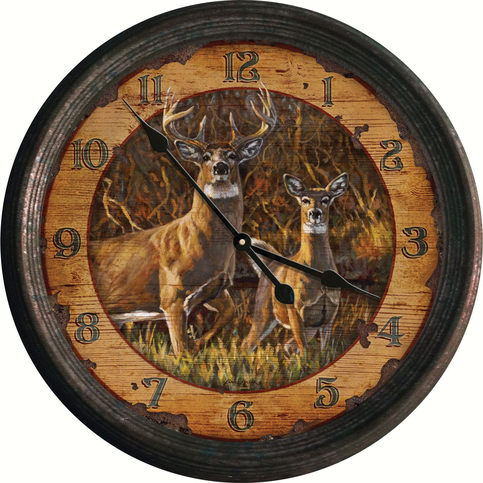 Rivers Edge Buck and Doe Vintage Wall Clock - Walmart.com