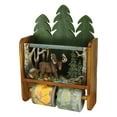 thumbnail image 1 of Rivers Edge Products Wood Magazine Rack and Toilet Paper Roll Holder, Wall Mounted Storage, Holds Two Standard TP Rolls, Bathroom Decor, Room Decor, or Home Decor, Moose, 1 of 2