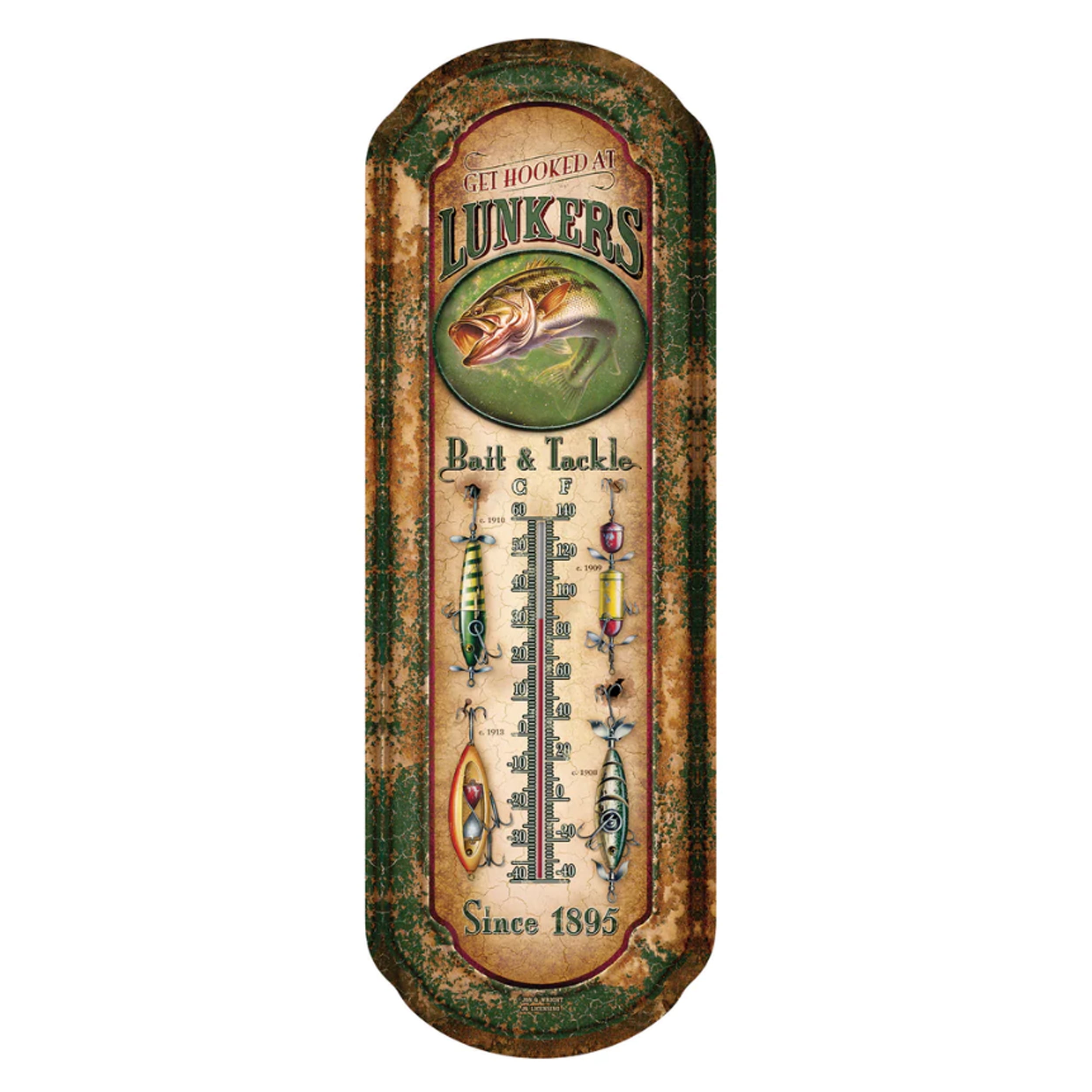 RIVER'S EDGE Rivers Edge Powder-Coated Tin Wall Thermometer, Durable UV Coated Design