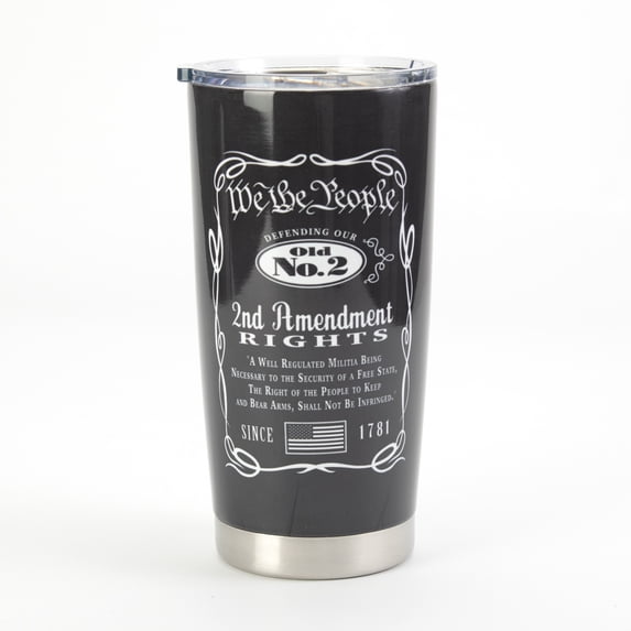 Rivers Edge Products 20 Oz Insulated Tumbler, Leak Proof Stainless Steel Tumbler With Lid, Spill Proof Tea, Soda, Cocktail, or Coffee Tumbler, To-Go Portable Travel Cup, We the People Whiskey