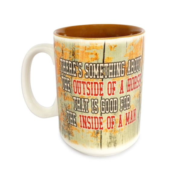 Rivers Edge Products Ceramic Coffee Mug with Handle, 16 Ounces, Espresso Cups and Coffee Cups Ceramic, Perfect for Coffee, Expresso, Latte, or Tea, Outside of a Horse
