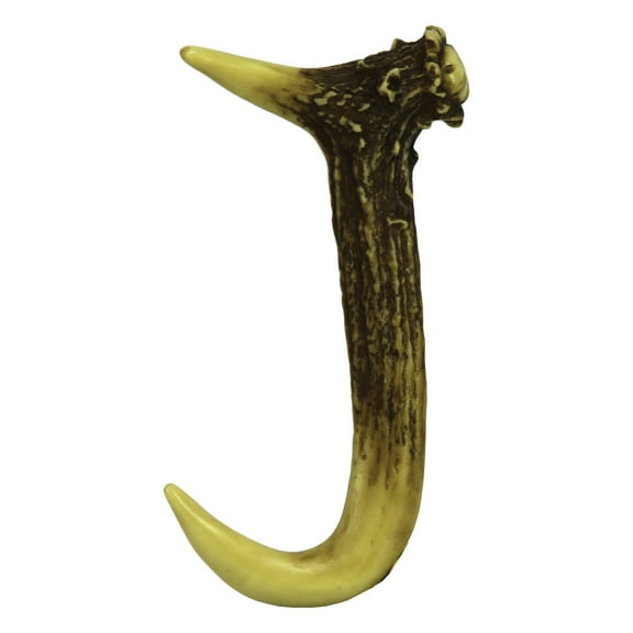 Rivers Edge Products Faux Deer Antler Letters Wall Decor, 8-Inch Resin Wall Mounted Decorative Alphabet Letters, Monogram Home Decor, Rustic Wall Art and 3D Antler Decor, Letter J