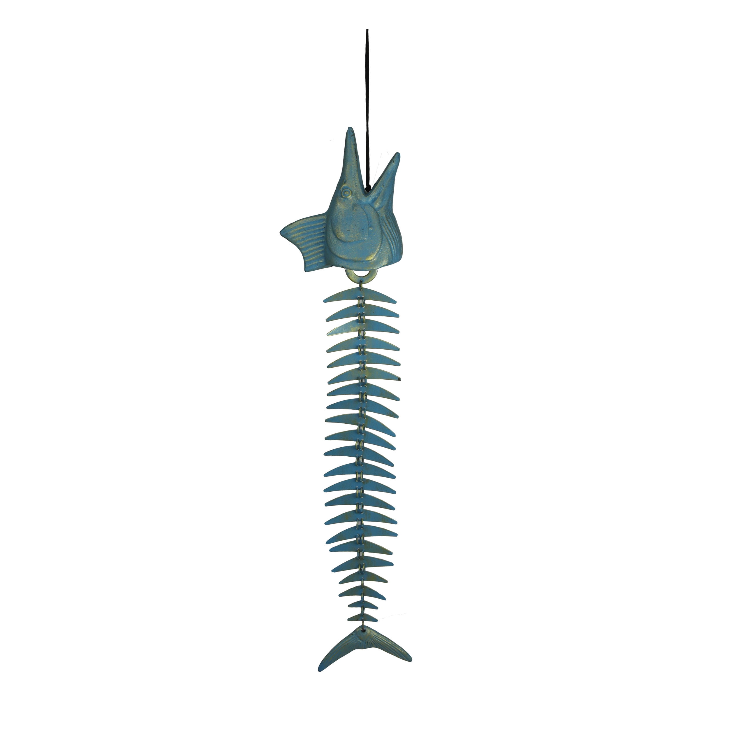 Marlin Fishbone Patina Finish Metal Wind Chime