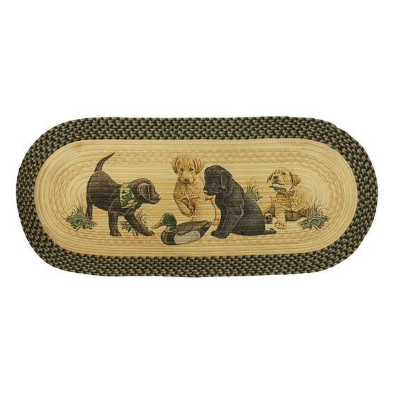 Rivers Edge Products Rivers Edge Products 48" Braided Rug - Oval Shaped Indoor Welcome Mat - Round Floor Mat for Bedroom, Kitchen, Front Door, Office, Cabin - Decorative Area Rope Rug - Labs