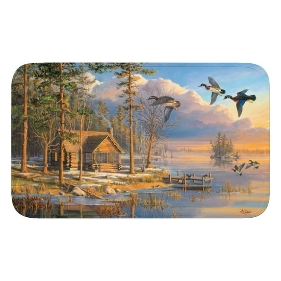 Rivers Edge Products Rivers Edge Products Memory Foam Bath Mat - 31.5" x 20" Ultra-Absorbent, Non-Slip Floor Mat - Novelty Bathroom Decor - Machine-Washable Rug for Entry, Kitchen, Bedroom - Cabin